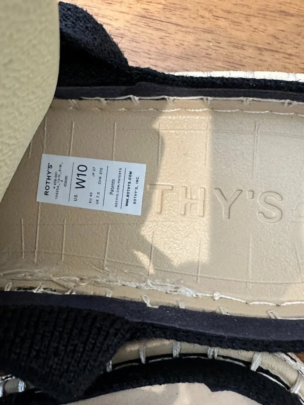 Rothy's The D'Orsay Espadrille, never worn -- 10, black